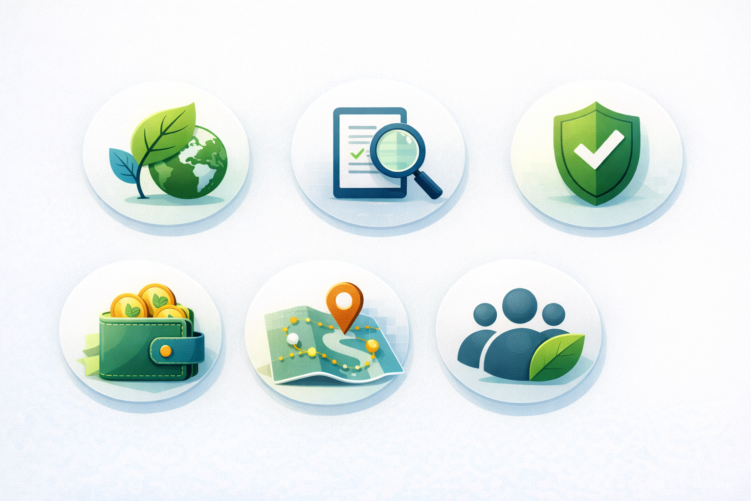 SDA Token feature icons: Green Energy, Transparency, Regulation, Access, Roadmap, Community